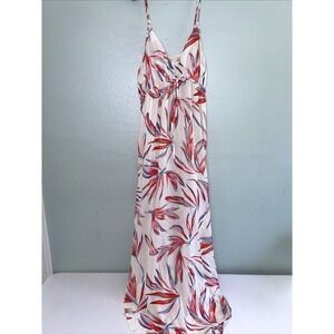 Naked Princess Empire‎ Waist Strappy Slip Dress White Colorful Midi Sz M